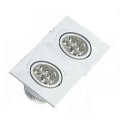 Foco doble Downlight Square empotrar LED 2x18W Blanco Frío